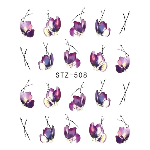 

3 PCS Nail Sticker Butterfly Flower Water Transfer Decal Nail Art Decoration(STZ508)