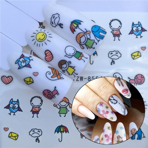 

3 PCS Nail Sticker Set Decal Water Transfer Slider Nails Art Decoration, Color:YZW8554