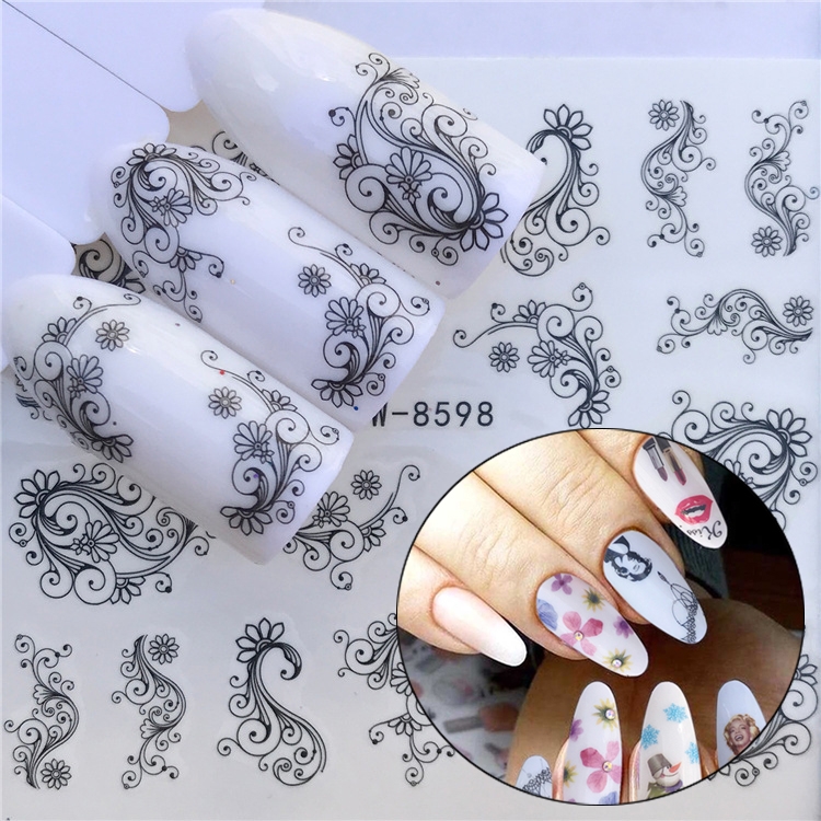 

3 PCS Nail Sticker Set Decal Water Transfer Slider Nails Art Decoration, Color:YZW8598