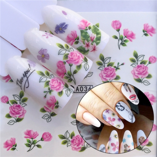 

3 PCS Nail Sticker Set Decal Water Transfer Slider Nails Art Decoration, Color:YZWA036