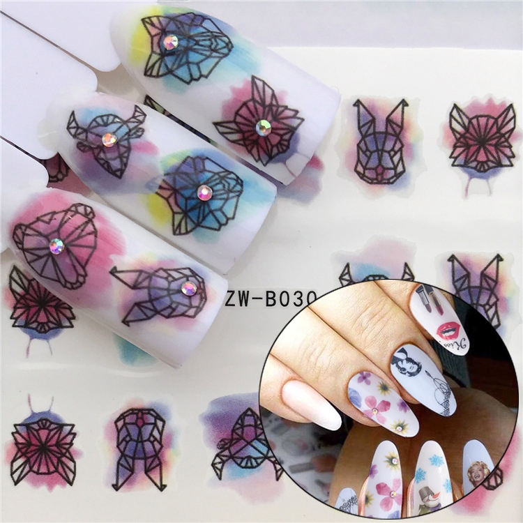 

3 PCS Nail Sticker Set Decal Water Transfer Slider Nails Art Decoration, Color:YZWB030