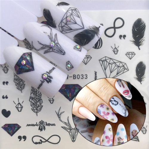 

3 PCS Nail Sticker Set Decal Water Transfer Slider Nails Art Decoration, Color:YZWB033