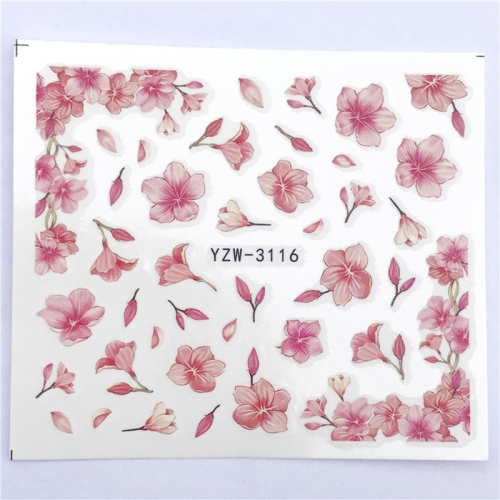 

4 PCS Flower Water Transfer Nail Art Decoration Nail Sticker(YZW3116)