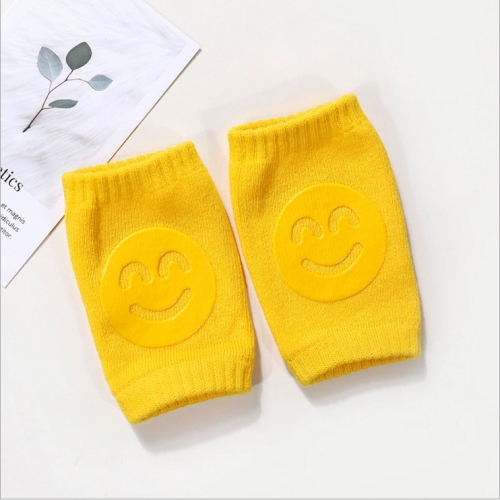 

8 Pairs Baby Point Glue Skid Knee Baby Four Seasons Crawling Anti-Falling Elbow Knee Kice Kit, Toyan Socks: 0-3 Years Old(Straight Smiley Dark Yellow)