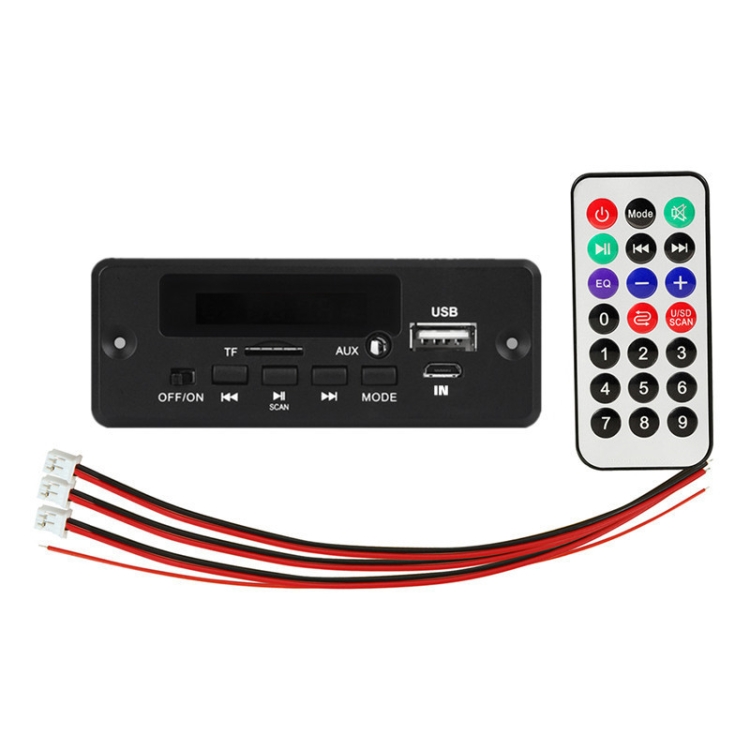 

5/12V Folder Play With Power Amplifier MP3 Decoding Board With Recording Call Loss Motherboard With Bluetooth(Black)