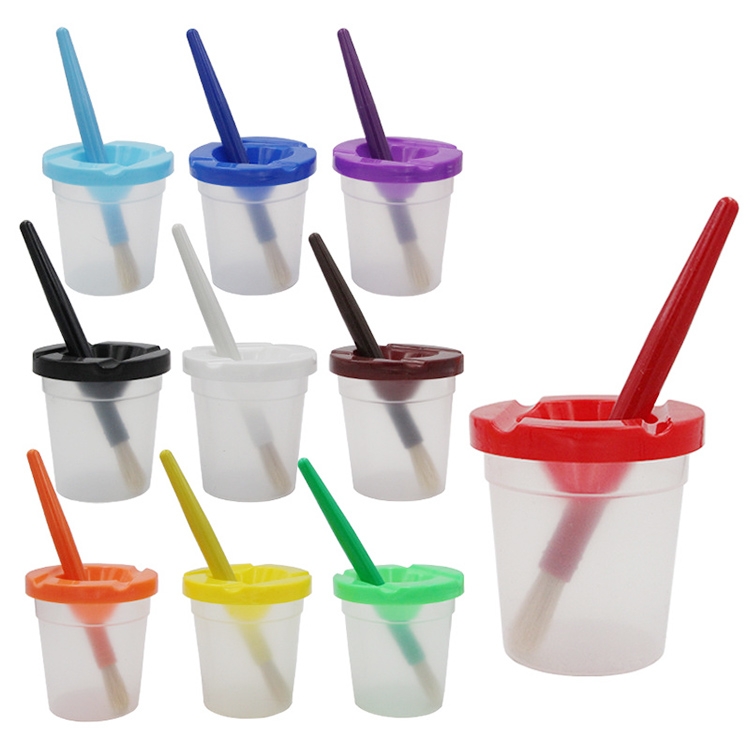 

Children Plastic Pen Cup Bristles Graffiti Painting Brush Set, Specification: HB-10 + 10