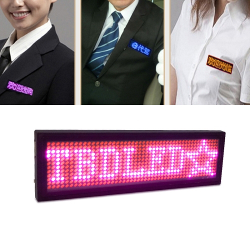 

LED Badge With Scrolling Characters Light-Emitting Badges, Support Multiple Languages, Screen Size: 93 X 30 X 6mm, Random Color Delivery