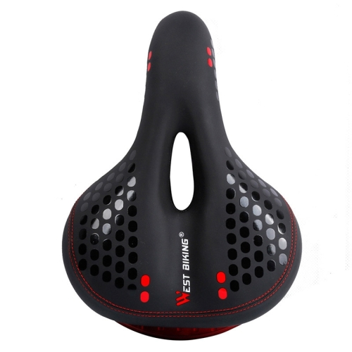 

WEST BIKING YP0801083 Bicycle Taillight Thickened Soft And Comfortable Mountain Bike Seat Cushion(BlackRed)