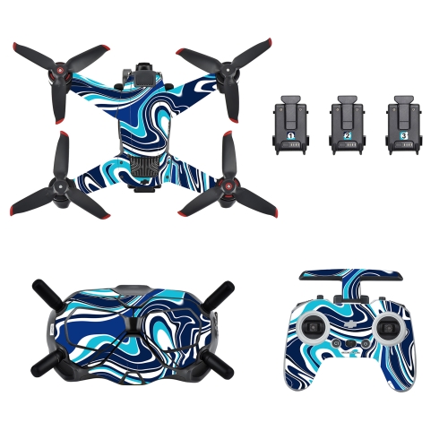 

STARTRC UAV + Remote Control + Glasses Body Protective PVC Sticker For DJI FPV(Colorful Blue)