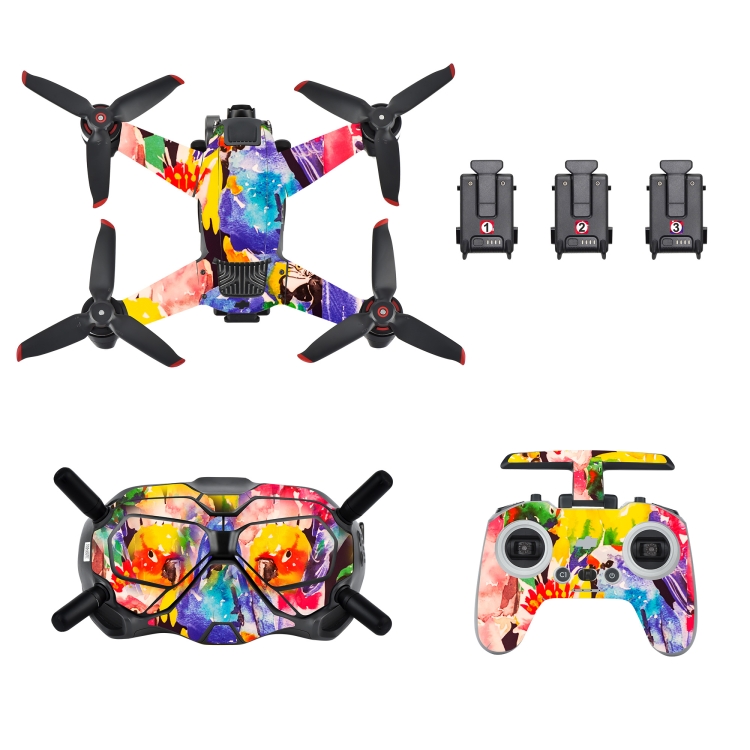 

STARTRC UAV + Remote Control + Glasses Body Protective PVC Sticker For DJI FPV(Colored Graffiti)