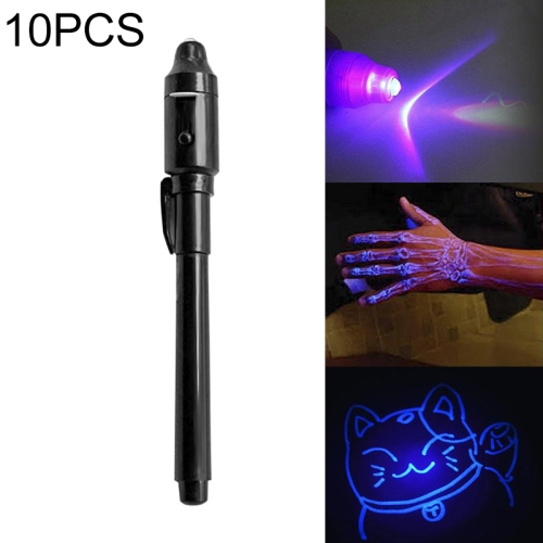 

10 PCS Creative Magic UV Light Invisible Ink Pen Marker Pen(Black)
