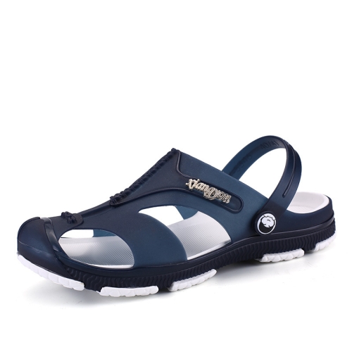 

Summer Men Slippers Beaches Waterproof Upstream Breathable Sandals, Size: 43(Dark Blue)