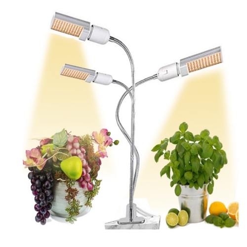 

LED Plant Growth Full Spectral Fill Light E27 Clip Plant Lamp Indoor Corn Light, Without Power Adapter, Power: 3 Heads