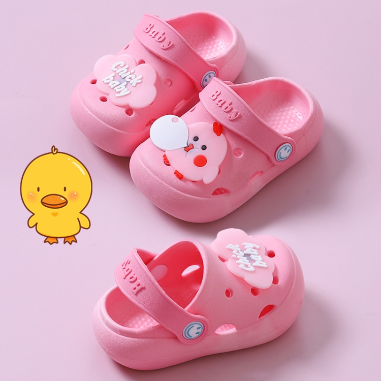 

2 PCS Non-Slip Soft Bottom Hole Slippers For Children, Size: 23/24(Pink)