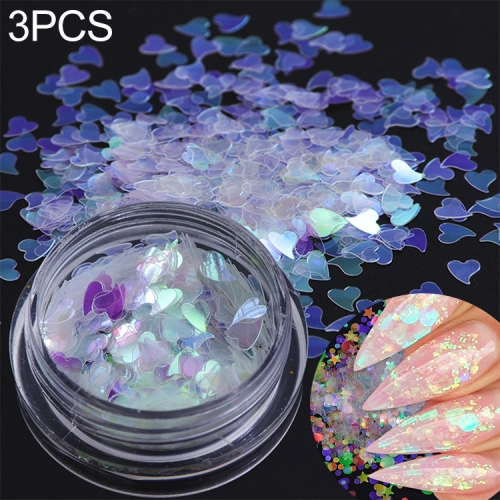 

3 PCS Chameleon Color Sequins Nail Art Glitter Flakes UV Gel Decoration Tools(AB09)