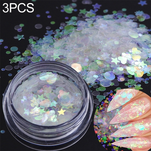 

3 PCS Chameleon Color Sequins Nail Art Glitter Flakes UV Gel Decoration Tools(AB12)