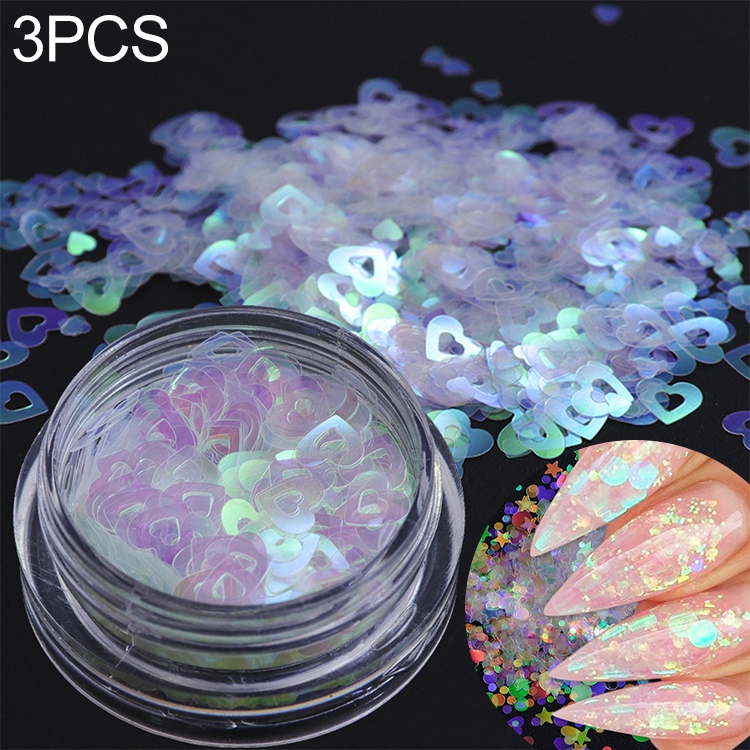 

3 PCS Chameleon Color Sequins Nail Art Glitter Flakes UV Gel Decoration Tools(AB13)
