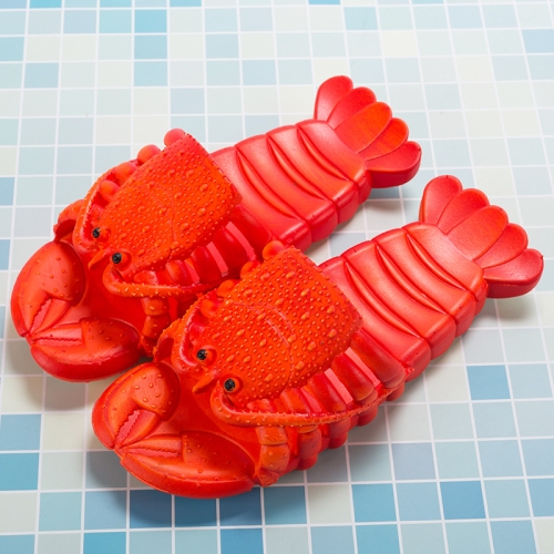 

Crayfish Beach Parent-Child Slippers Children Cartoon Slippers, Size: 24-25(Red)