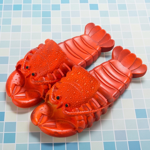 

Crayfish Beach Parent-Child Slippers Children Cartoon Slippers, Size: 46-47(Dark Red)