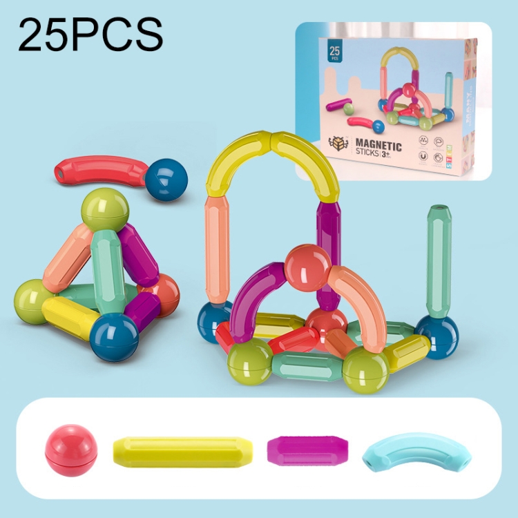 

25 PCS / Set Children Inserting Magnetic Building Blocks Intelligence Early Education Assembled Magnetic Sticks