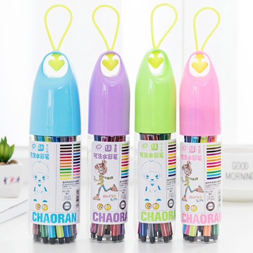 

2 Set Lucky Bottle Non-toxic Scrubbing Children Graffiti Drawing Marker Watercolor Pen Color Mix, Style:12 Colors