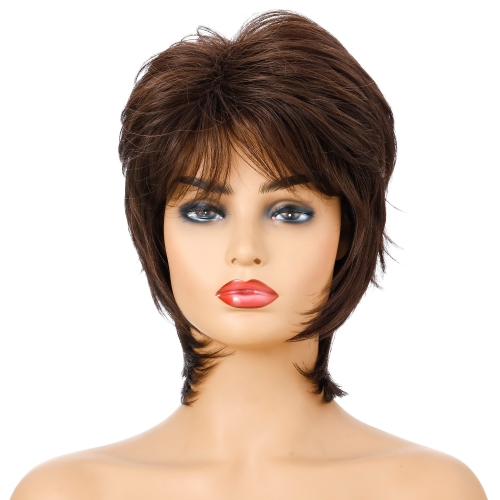 

Women Short Hair Wig Full Bangs Chemical Fiber Hair Cover