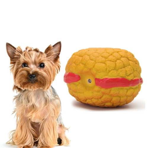 

Pet Toy Dog Toy Sounding Ball Animal Shape Latex Toy, Specification: Yellow Burger