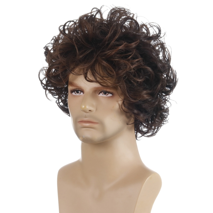 

Men Fluffy Short Curly Wig Sets(Black Brown)
