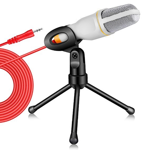 

SF-666 Computer Voice Microphone With Adapter Cable Anchor Mobile Phone Video Wired Microphone With Bracketcket, Colour: White