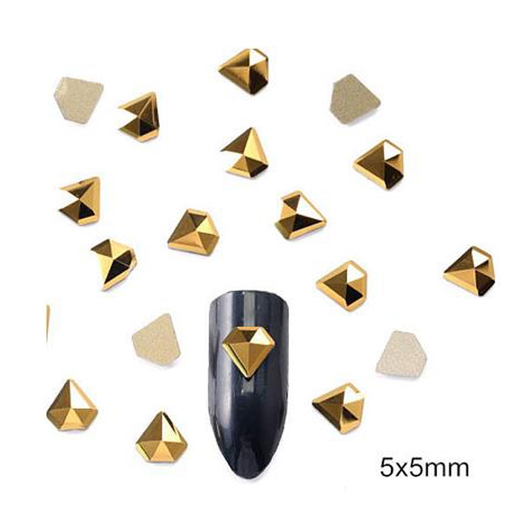 

Super Flash Nail Jewelry Flat Drill Shaped Diamond Gold Full Drill Nails Art Decorations Crystals Set(Diamond 10PCS)