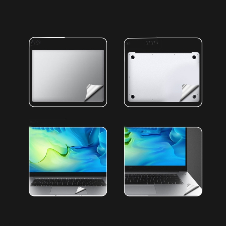 

4 in 1 Notebook Outer Sticker Computer Case Full Protective Film For Huawei MateBook 13 Linux(Silver)
