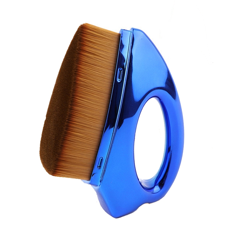 

3 PCS Iron Foundation Brush Soft Hair Blush Powder Brush Repair Volume Loose Powder Brush Plating Blue Brown Hair (OPP Bag Packaging)