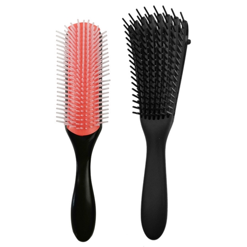 

Hairdressing Curly Hair Comb Set Massage Meridian Comb Health Care Smooth Hair Comb(Black)