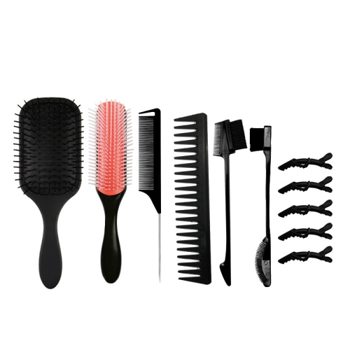 

Travel Hairdressing Comb Set Air Cushion Massage Comb Nine Rows Wide Tooth Comb(11 in 1)