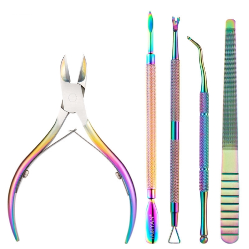 

FABIYAN Stainless Steel Dead Skin Shear Steel Push Nail Art Tool Set, Specification: Set 14