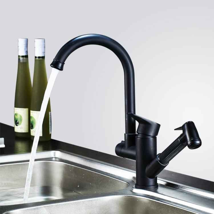 

Kitchen Pull-Out Double Faucet Water Table Hot And Cold Water Faucet, Specification: Wheel Bending Pull