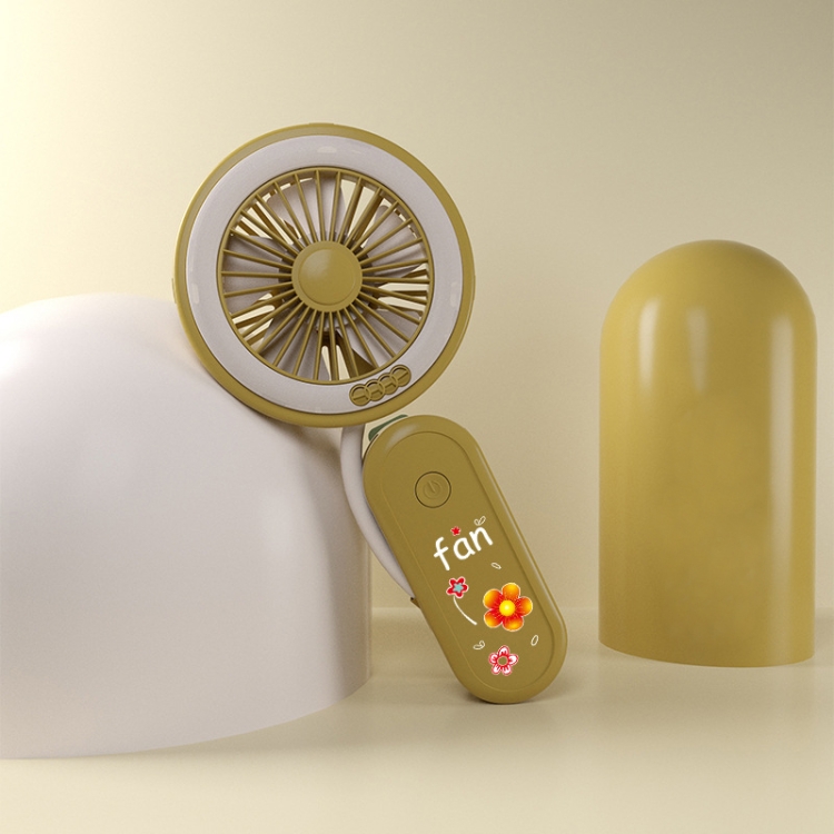 

Hose Clamp Portable Fan USB Charging Folding Night Light Fan(Carambola Yellow)