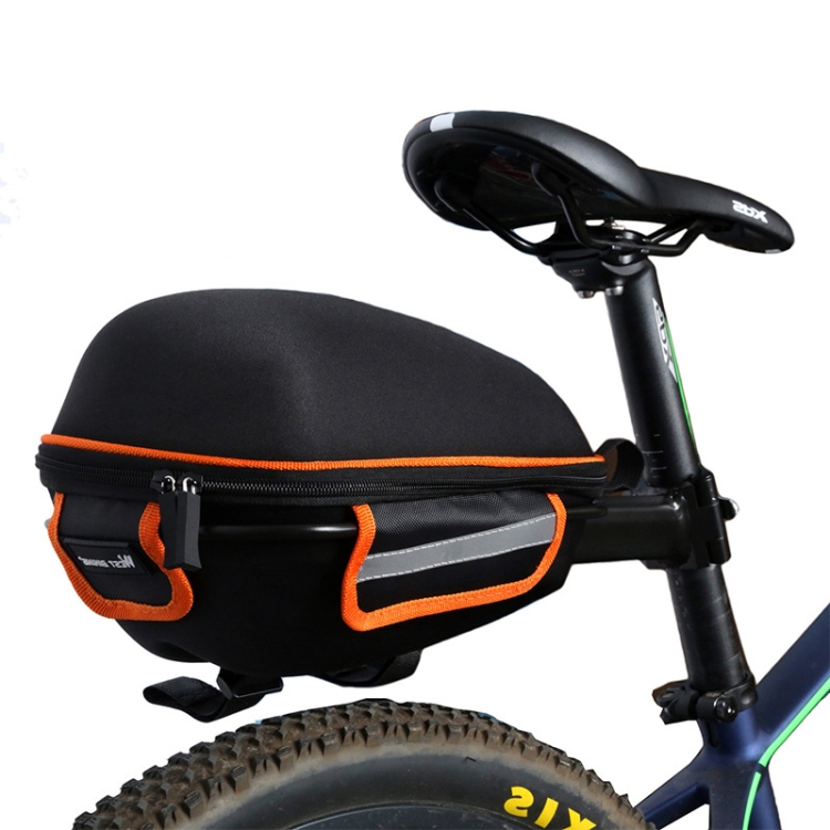 

West Biking Bicycle Shelf Mountain Road Bike Big Capacity Bag Riding Shelf Hard Shell Tail Bag With Rain Cover(Orange)