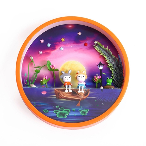 

HZH-001 Children 3D Stereo Circular Photo Frame Handmade Wall Landscape Decoration Painting(Spend Good Month)
