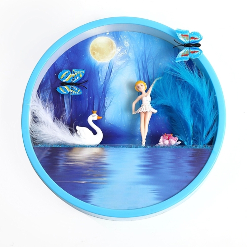 

HZH-001 Children 3D Stereo Circular Photo Frame Handmade Wall Landscape Decoration Painting(Dream Ballet)