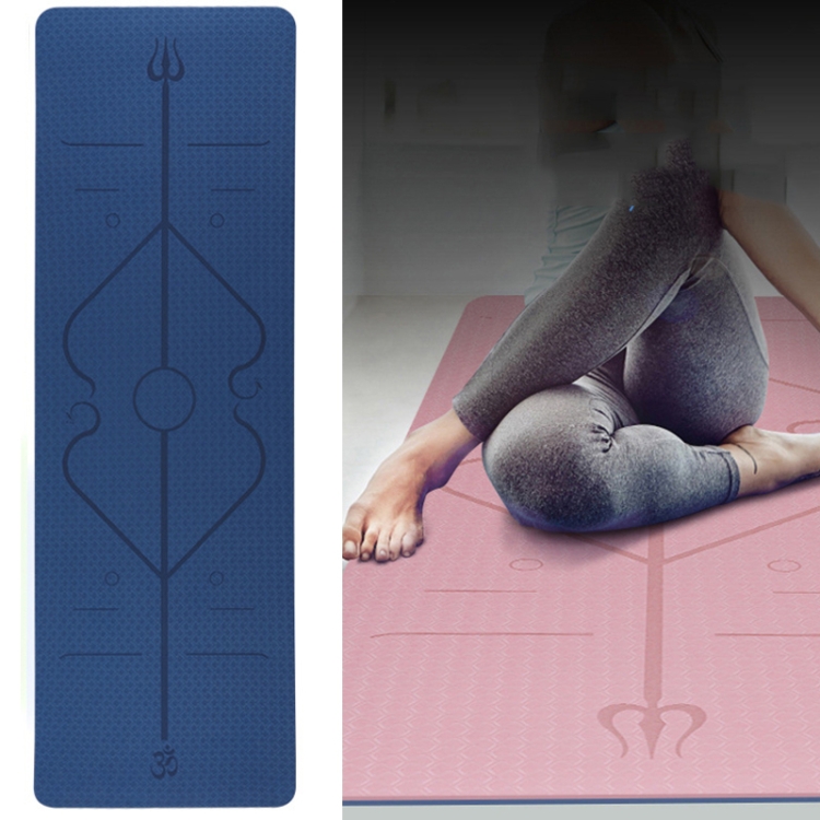 

BSJ002 TPE Double Layer Two-Color Yoga Mat Fitness Mat with Body Line, Specification: 183 x 80 x 0.8cm(Deep Blue + Lake Blue)
