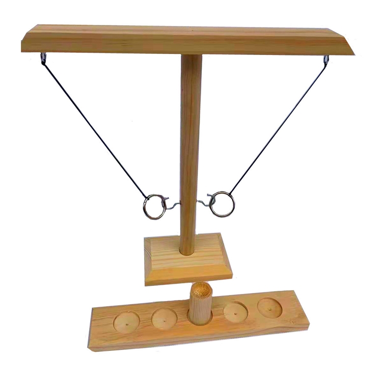 

Wooden Ring Toss Game Bar Family Table Throwing Game(Wood Color)