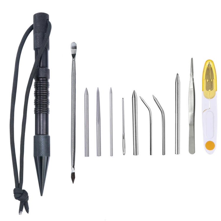 

Umbrella Rope Needle Marlin Spike Bracelet DIY Weaving Tool, Specification: 12 PCS / Set Black