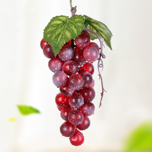 

4 Bunches 36 Red Grapes Simulation Fruit Simulation Grapes PVC with Cream Grape Shoot Props