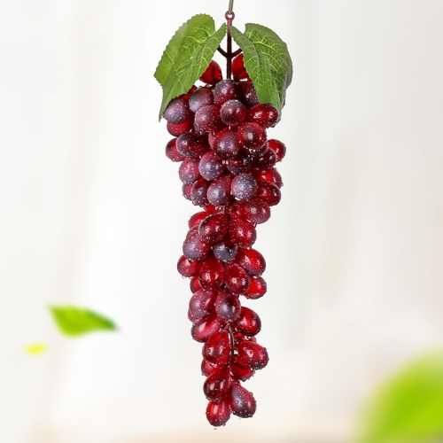 

2 Bunches 85 Red Grapes Simulation Fruit Simulation Grapes PVC with Cream Grape Shoot Props