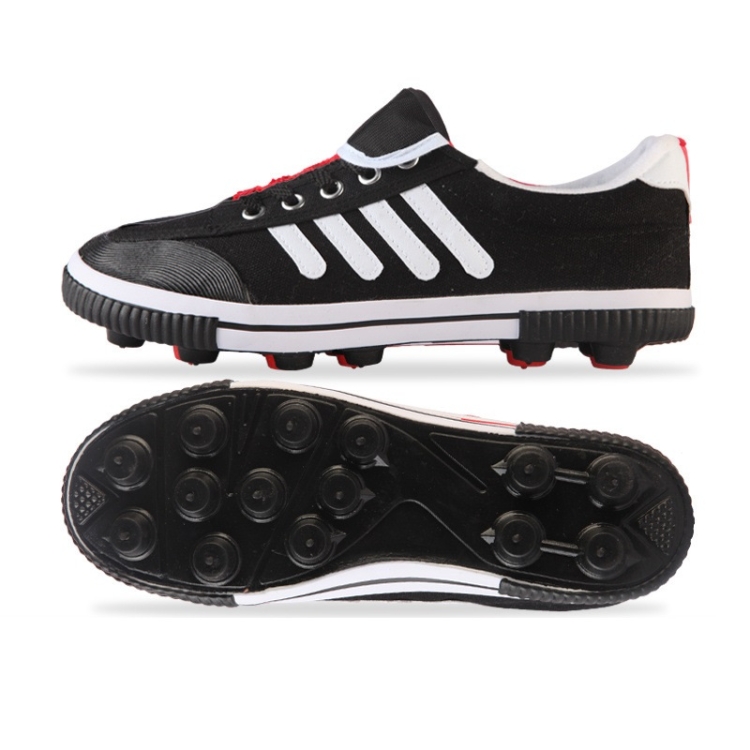 

Student Antiskid Football Training Shoes Adult Rubber Spiked Soccer Shoes, Size: 44/270(Black+White)
