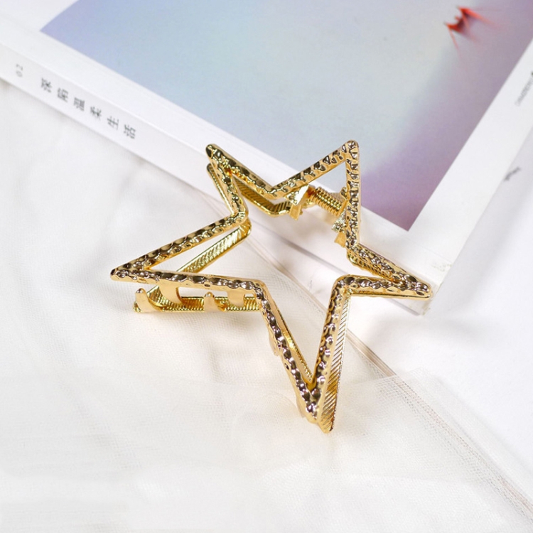 

10 PCS Metal Hair Clip Retro Large Hair Clip, Colour: Bright Gold Five-pointed Star