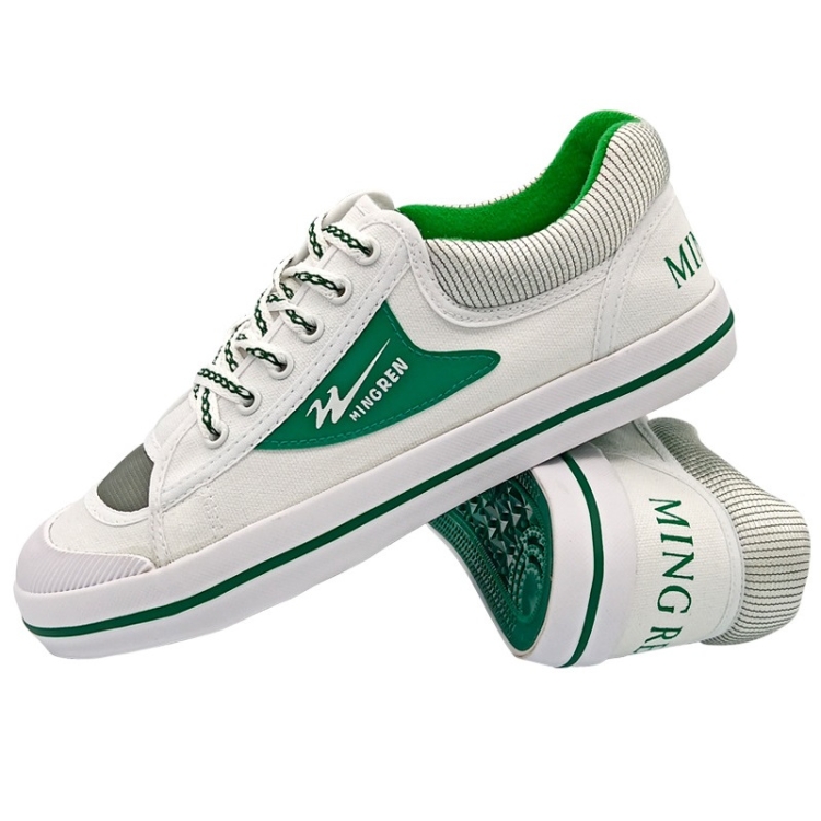 

MINGREN Student Canvas Shoes Casual Antiskid Retro Sneakers, Size: 36(White Green)