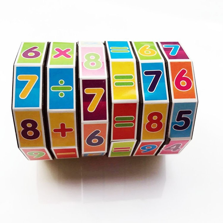 

20 PCS Plastic Cylindrical Rotating Digital Rubik Cube Children Puzzle Toys