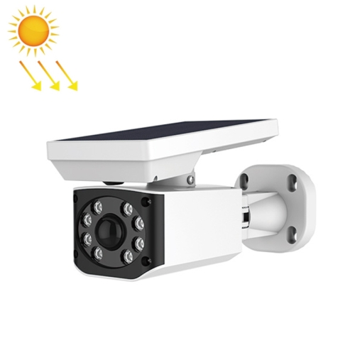 

LED Simulation Security Camera Solar Lamp IP65 Waterproof Anti-Theft Human Body Induction Courtyard Spotlight(White)